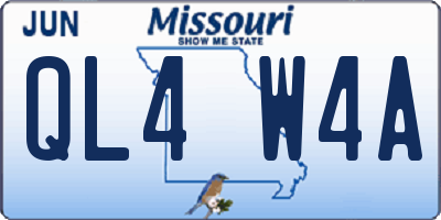 MO license plate QL4W4A