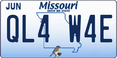 MO license plate QL4W4E