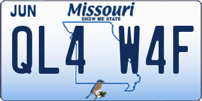 MO license plate QL4W4F