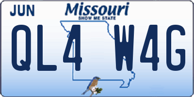 MO license plate QL4W4G