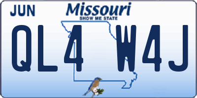 MO license plate QL4W4J