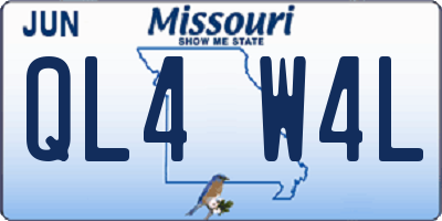 MO license plate QL4W4L