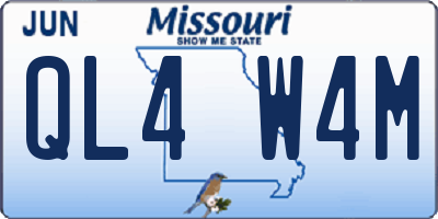 MO license plate QL4W4M