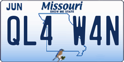 MO license plate QL4W4N
