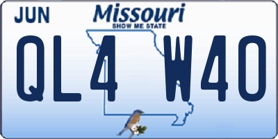 MO license plate QL4W4O