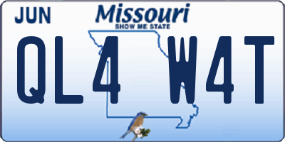 MO license plate QL4W4T