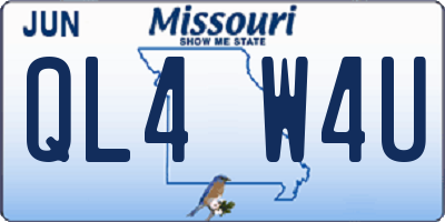 MO license plate QL4W4U