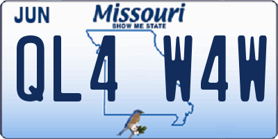 MO license plate QL4W4W