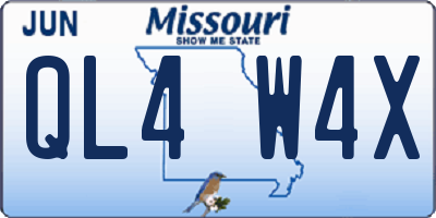 MO license plate QL4W4X