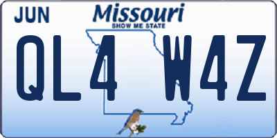 MO license plate QL4W4Z
