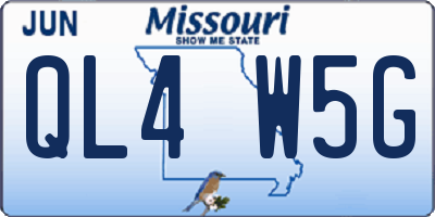 MO license plate QL4W5G