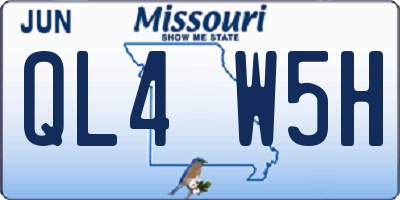 MO license plate QL4W5H