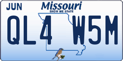 MO license plate QL4W5M
