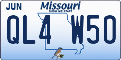 MO license plate QL4W5O