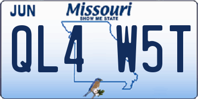MO license plate QL4W5T