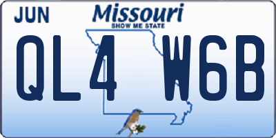 MO license plate QL4W6B
