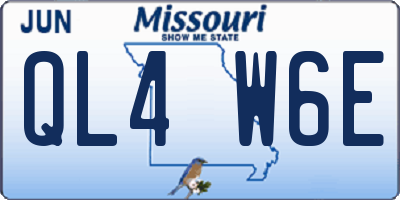 MO license plate QL4W6E