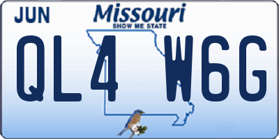 MO license plate QL4W6G