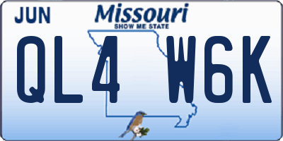 MO license plate QL4W6K