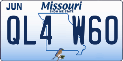 MO license plate QL4W6O