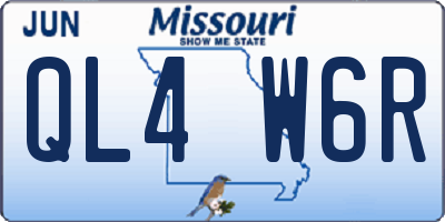 MO license plate QL4W6R
