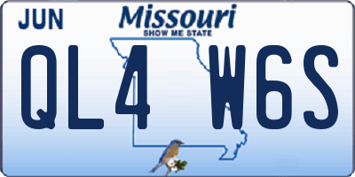 MO license plate QL4W6S