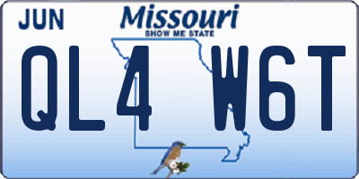 MO license plate QL4W6T