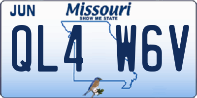 MO license plate QL4W6V