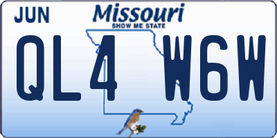 MO license plate QL4W6W