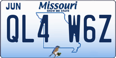 MO license plate QL4W6Z