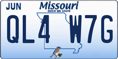 MO license plate QL4W7G