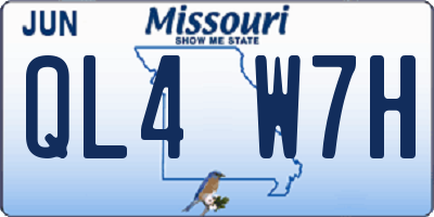 MO license plate QL4W7H