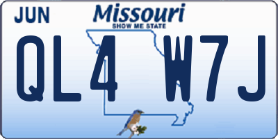 MO license plate QL4W7J