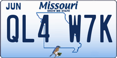 MO license plate QL4W7K