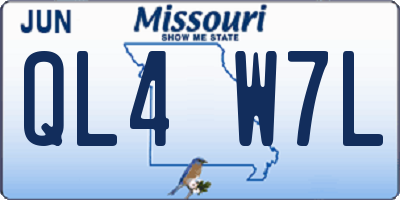 MO license plate QL4W7L