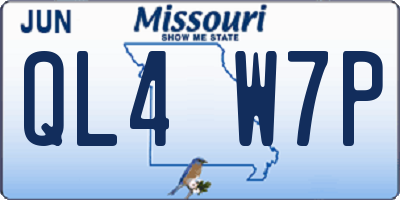 MO license plate QL4W7P