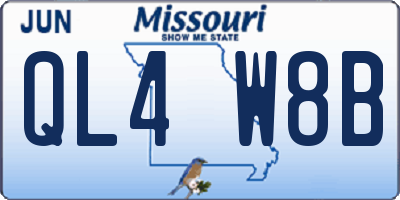 MO license plate QL4W8B