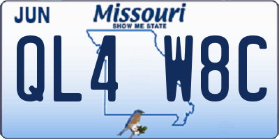 MO license plate QL4W8C