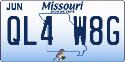 MO license plate QL4W8G