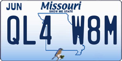 MO license plate QL4W8M