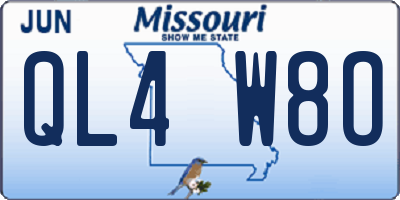 MO license plate QL4W8O
