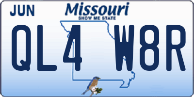 MO license plate QL4W8R