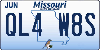 MO license plate QL4W8S