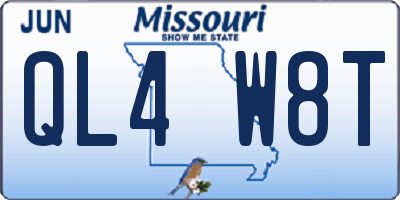 MO license plate QL4W8T