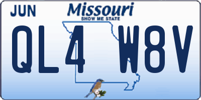 MO license plate QL4W8V