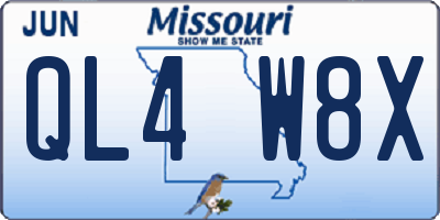 MO license plate QL4W8X