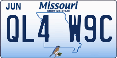MO license plate QL4W9C