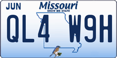 MO license plate QL4W9H