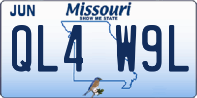 MO license plate QL4W9L