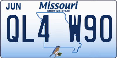 MO license plate QL4W9O